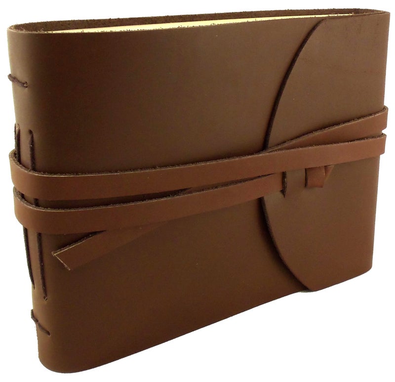 Rustic Ridge Leather ألبوم صور جلد طبيعي ريفي مع صندوق هدايا - صفحات بأسلوب سكربوك - يحمل 100 صورة بحجم 4x6 أو 5x7 - كتاب صور 6x8 - Image 1